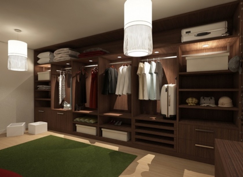 Классическая гардеробная комната из массива с подсветкой Балаково