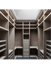 П-образная гардеробная комната в классическом стиле Балаково