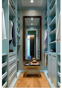 Параллельная гардеробная комната с большим зеркалом Балаково